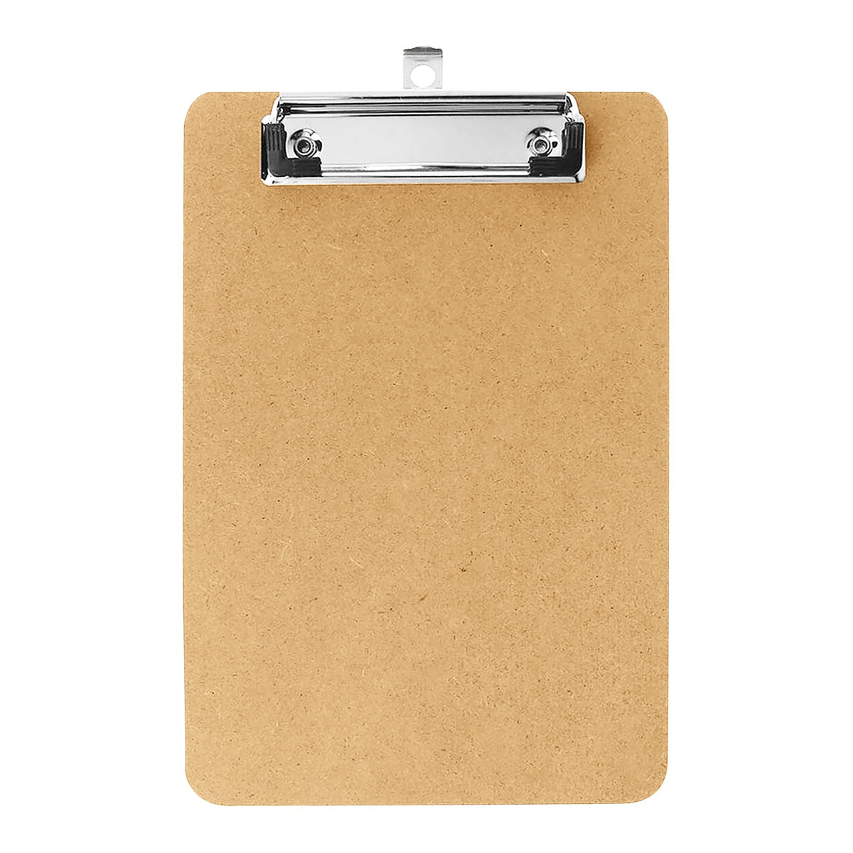 A5 Wooden Clipboard — Hardboard with Metal Clip & Hanging Hole