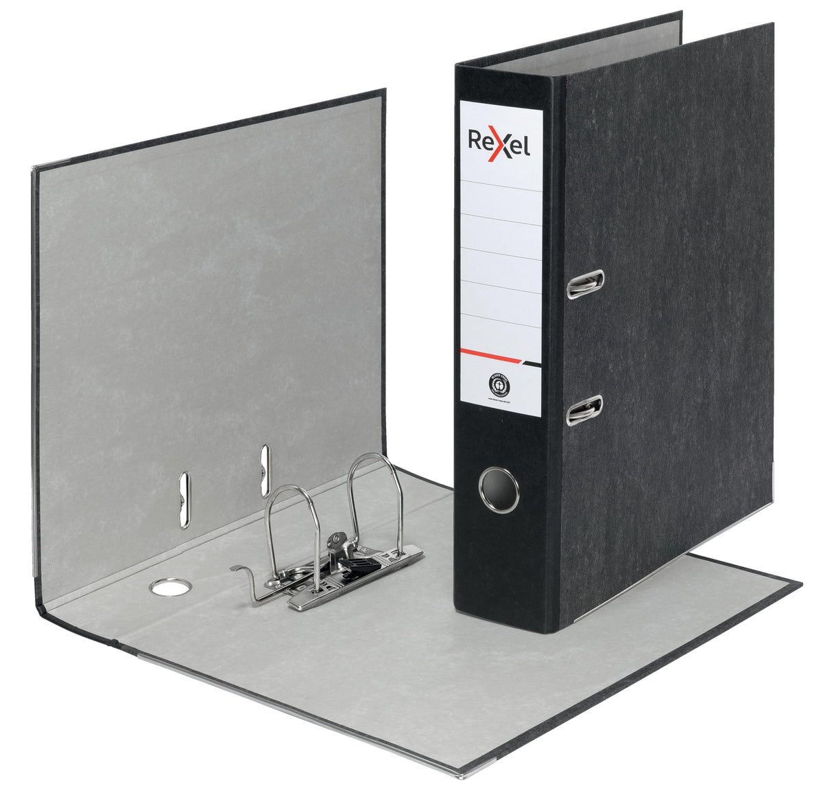 Foolscap Lever Arch File — 500-Sheet, 75mm Spine, Black Marble