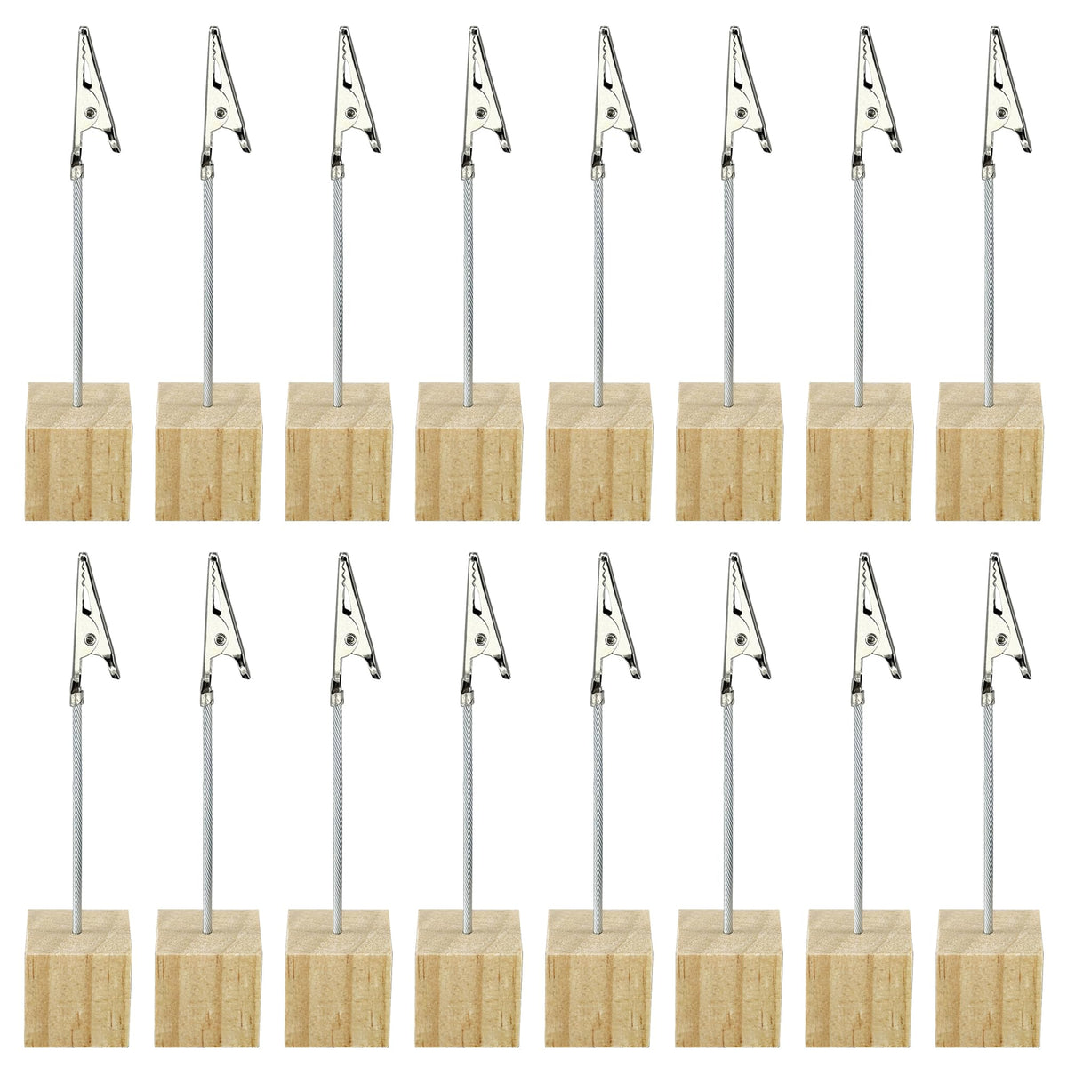 16 Wooden Base Alligator Clip Memo Holders for Photos & Cards (2.5cm)