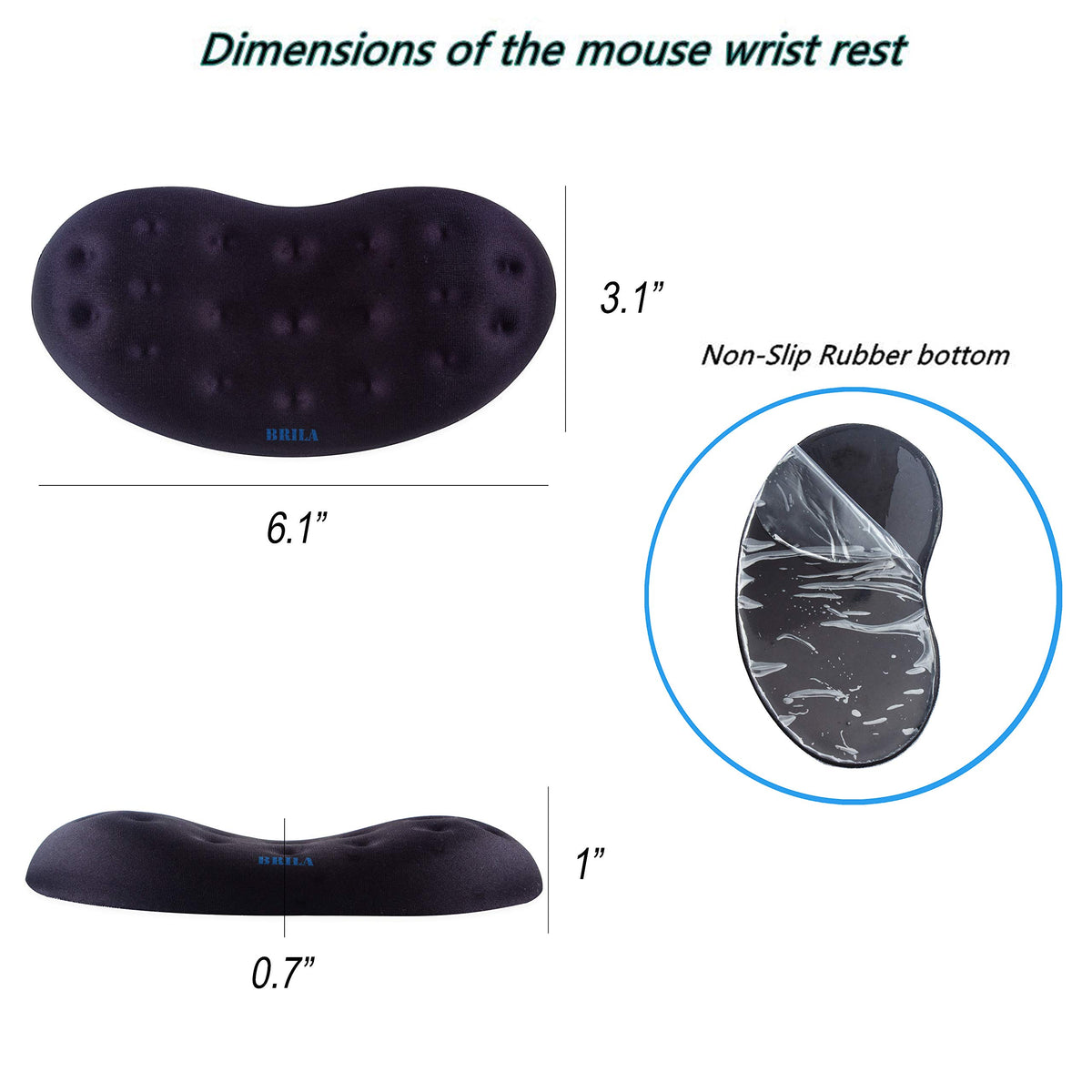 Ergonomic Memory Foam Mouse Wrist Rest Pad for Laptop & PC Gaming