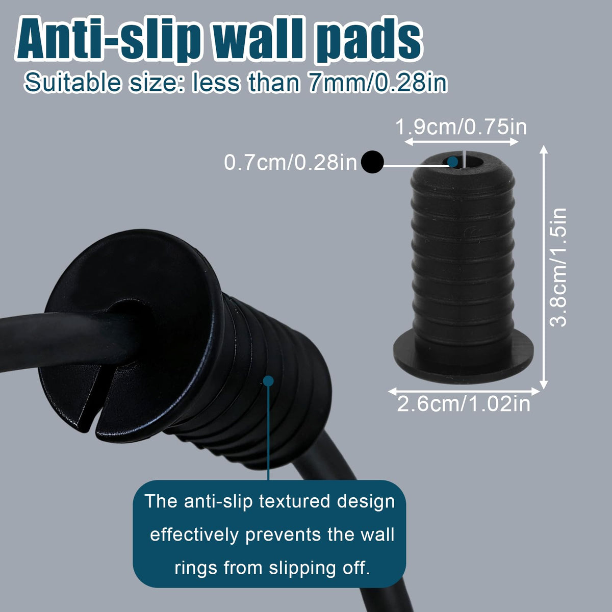 8pcs 3/4 in (19mm) Split Silicone Cable Grommets — Anti‑Slip Routing Kit