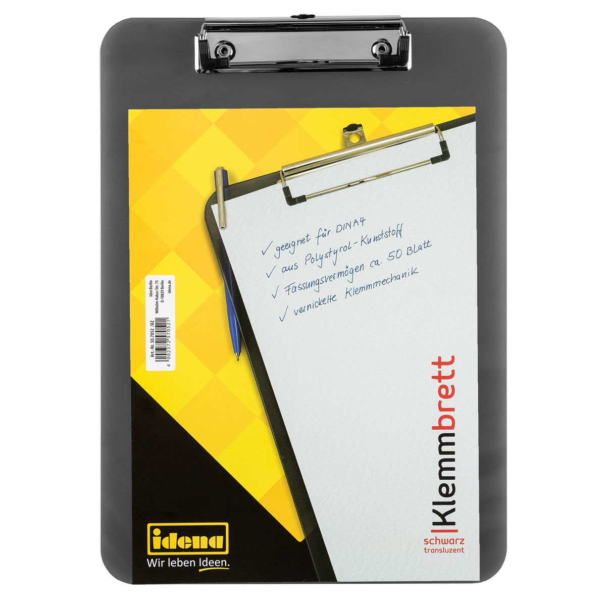 90194 Clipboard Set A4 Translucent Black, Pack of 2