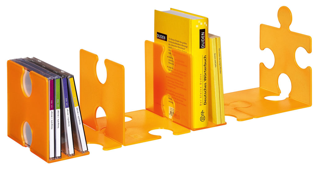 9212-61 Puzzle CD Rack Bookend Set of 2, Translucent Orange
