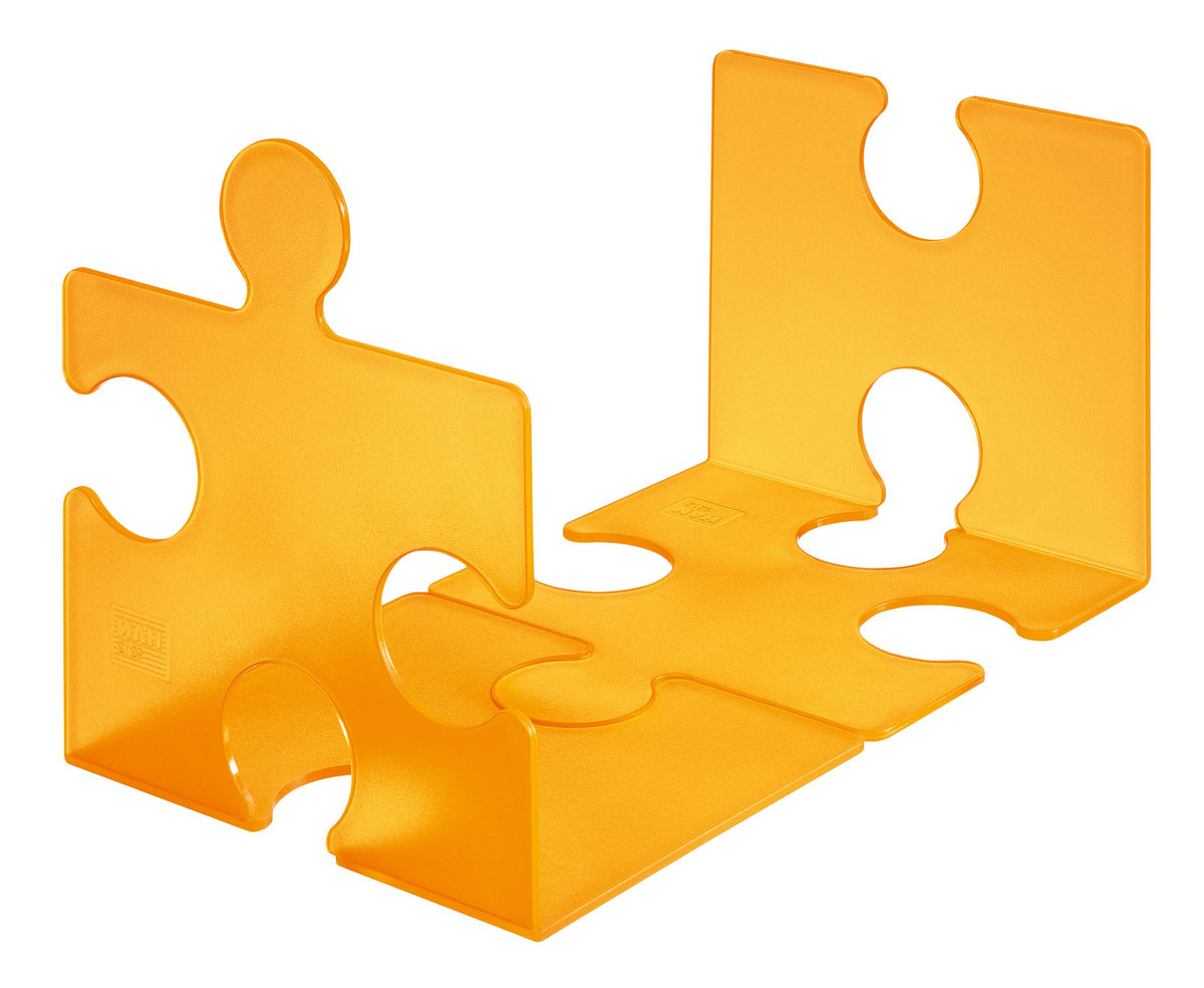 9212-61 Puzzle CD Rack Bookend Set of 2, Translucent Orange