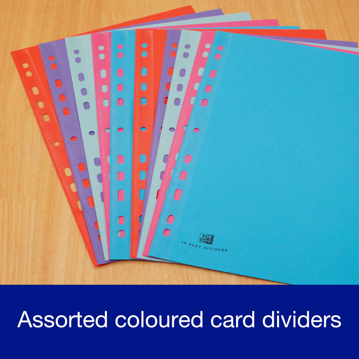 A4 10-Part Multi-Coloured Card Index Dividers for Ring & Lever Arch Files