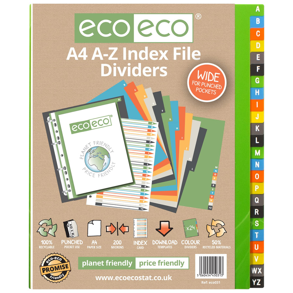 A4 50% Recycled 24 A–Z Wide Index Dividers