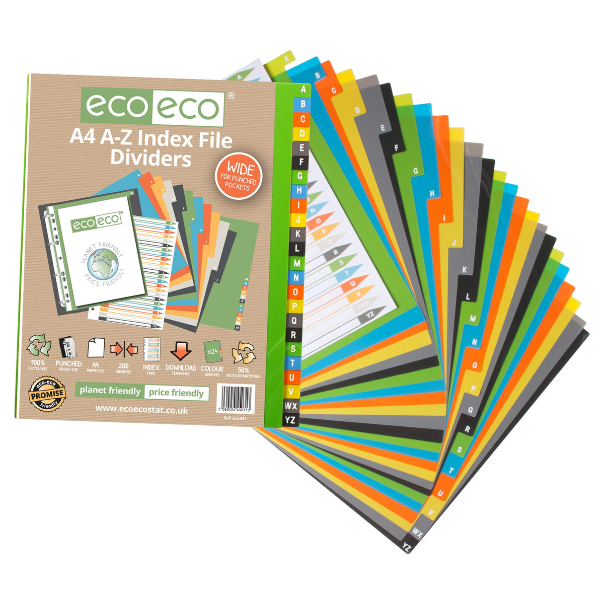 A4 50% Recycled 24 A–Z Wide Index Dividers