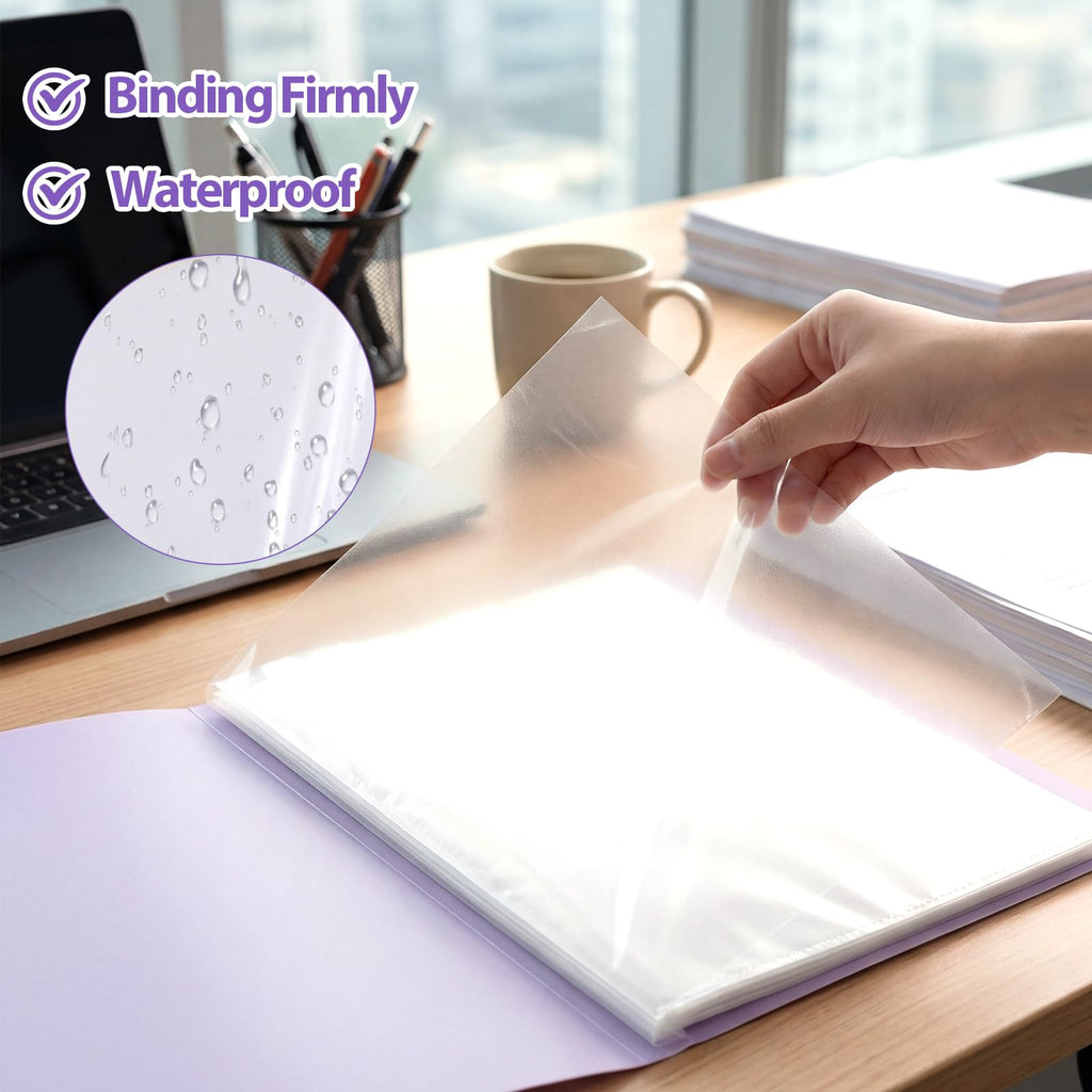 A4 Display Folder 60 Pockets — Purple, Durable PP
