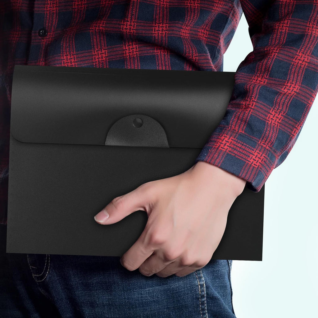 A4 Expanding File Organizer — 13 Pockets, Black