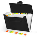 A4 Expanding File Organizer — 13 Pockets, Black