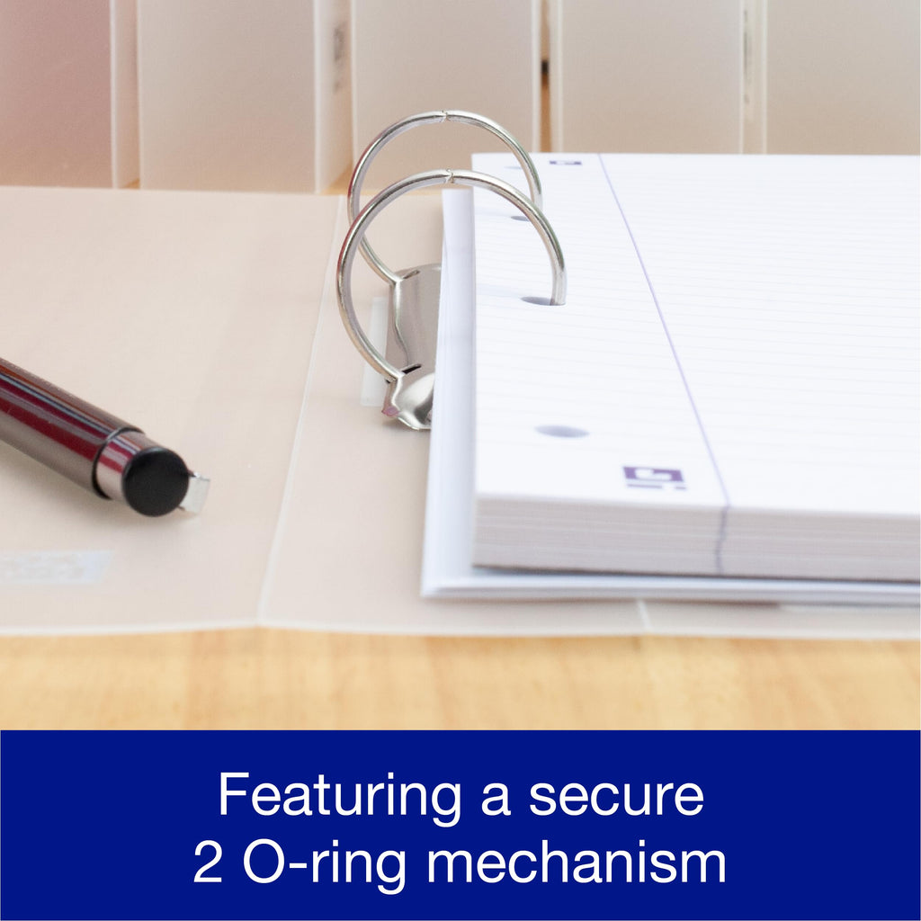 A4 Flexible Ring Binder 25mm Capacity Translucent Clear Holds 200 Sheets
