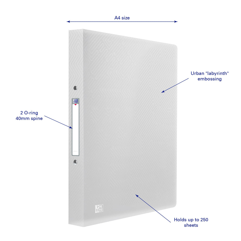 A4 Flexible Ring Binder 25mm Capacity Translucent Clear Holds 200 Sheets