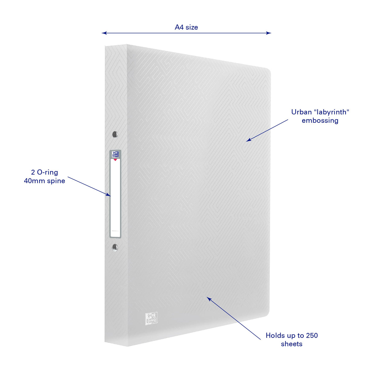 A4 Flexible Ring Binder 25mm Capacity Translucent Clear Holds 200 Sheets