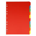 A4 Folder Dividers — 10 Coloured Tabs (5 Colours), 160 g/m², Euro Perforation