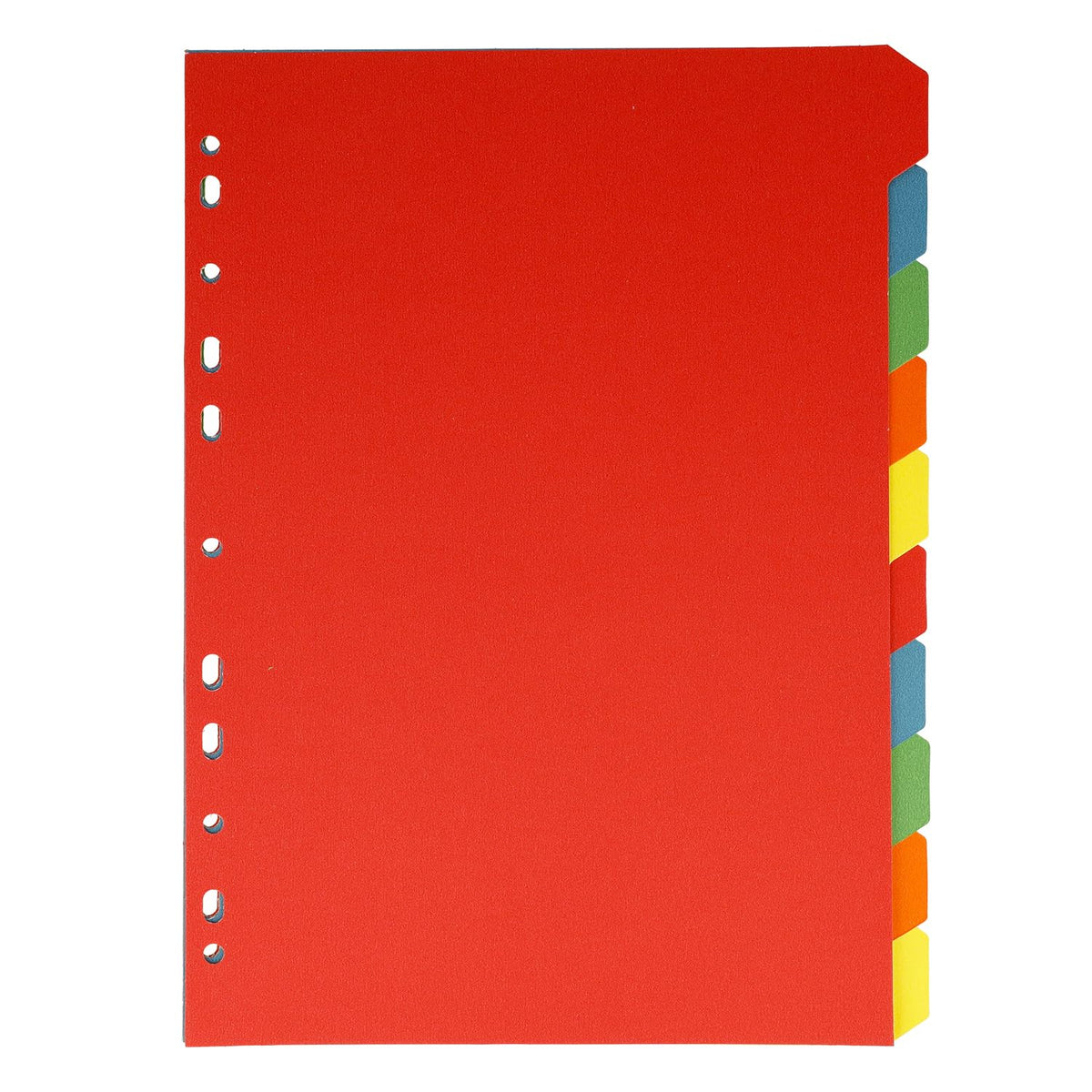 A4 Folder Dividers — 10 Coloured Tabs (5 Colours), 160 g/m², Euro Perforation