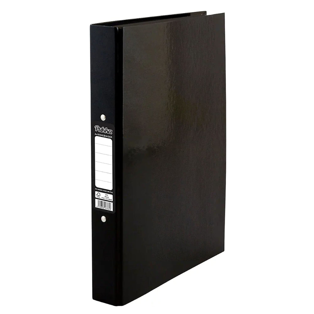 A4 Glossy 2-Ring Binder File 40mm Spine Organizer Black