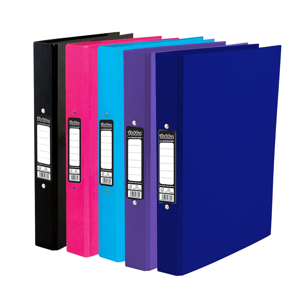A4 Glossy 2-Ring Binder File 40mm Spine Organizer Black