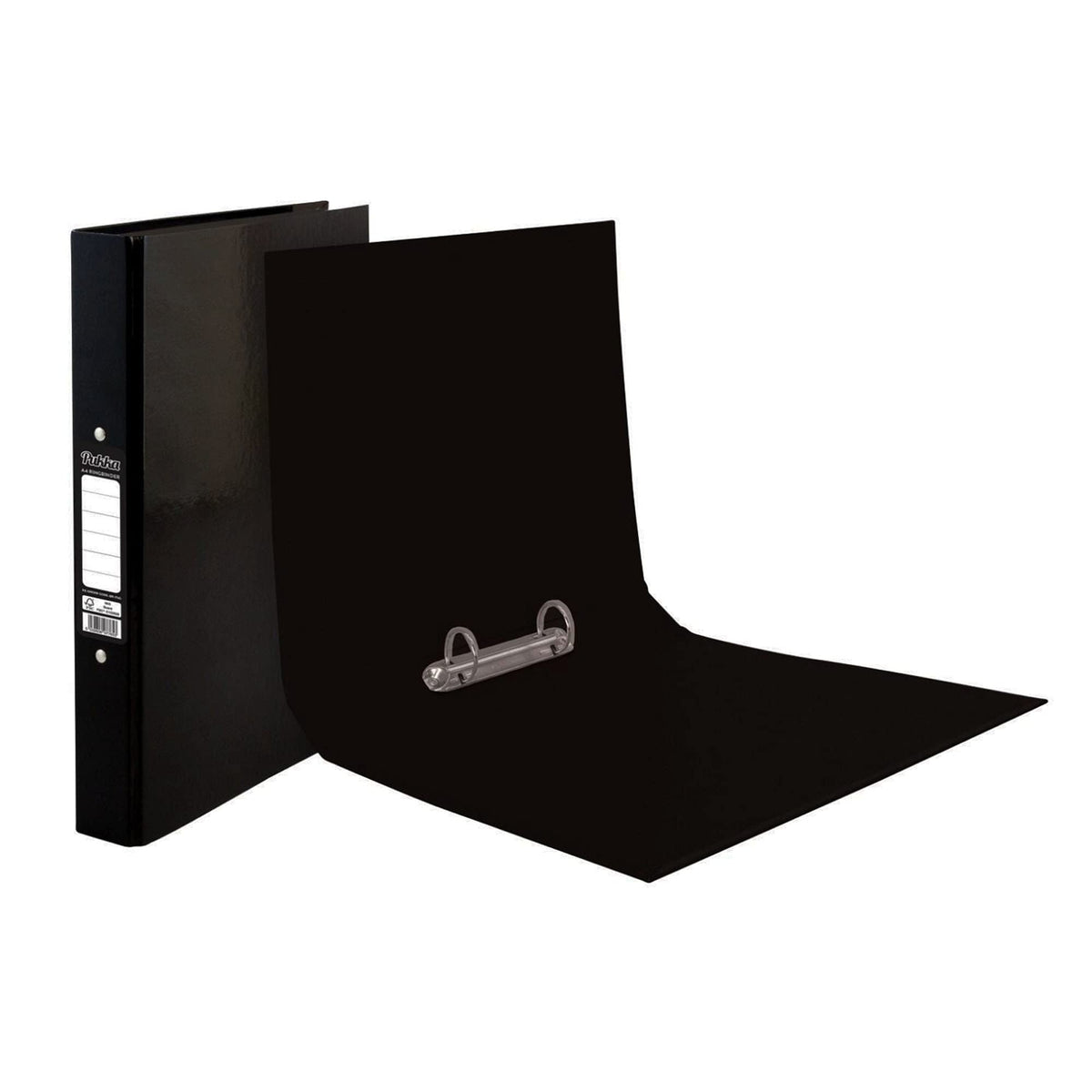 A4 Glossy 2-Ring Binder File 40mm Spine Organizer Black
