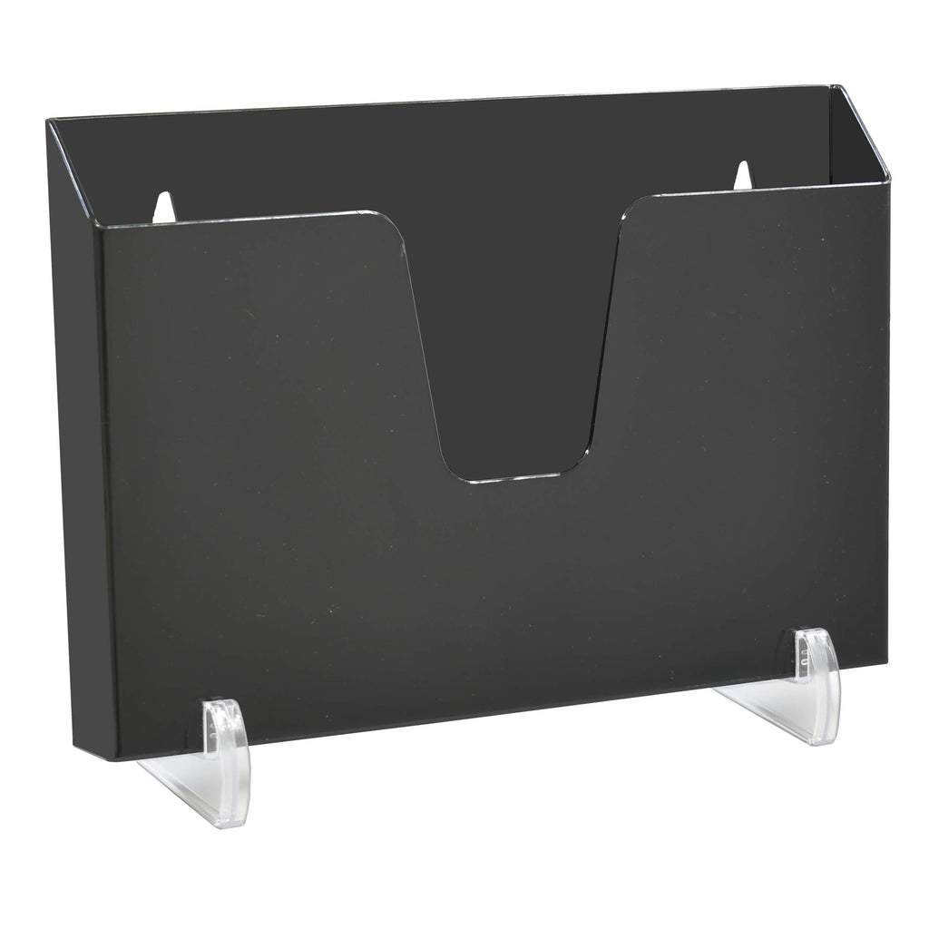 A4 Leaflet & Brochure Holder — Horizontal File Organizer, Black