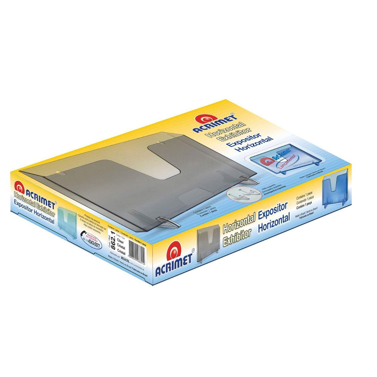A4 Leaflet & Brochure Holder — Horizontal File Organizer, Black