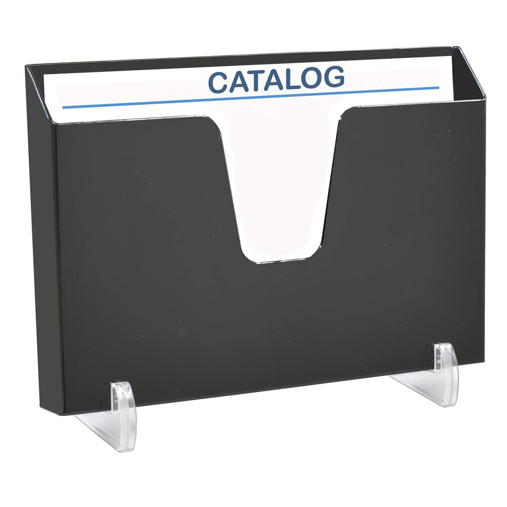 A4 Leaflet & Brochure Holder — Horizontal File Organizer, Black