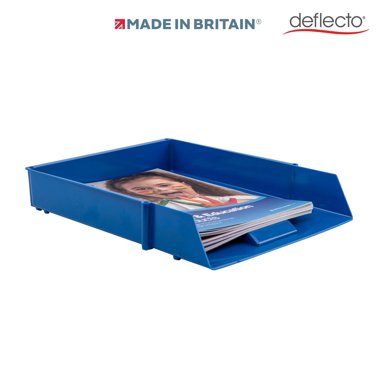 A4 Letter Tray — Blue Paper Organiser for Desk