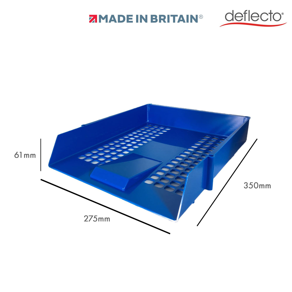 A4 Letter Tray — Blue Paper Organiser for Desk