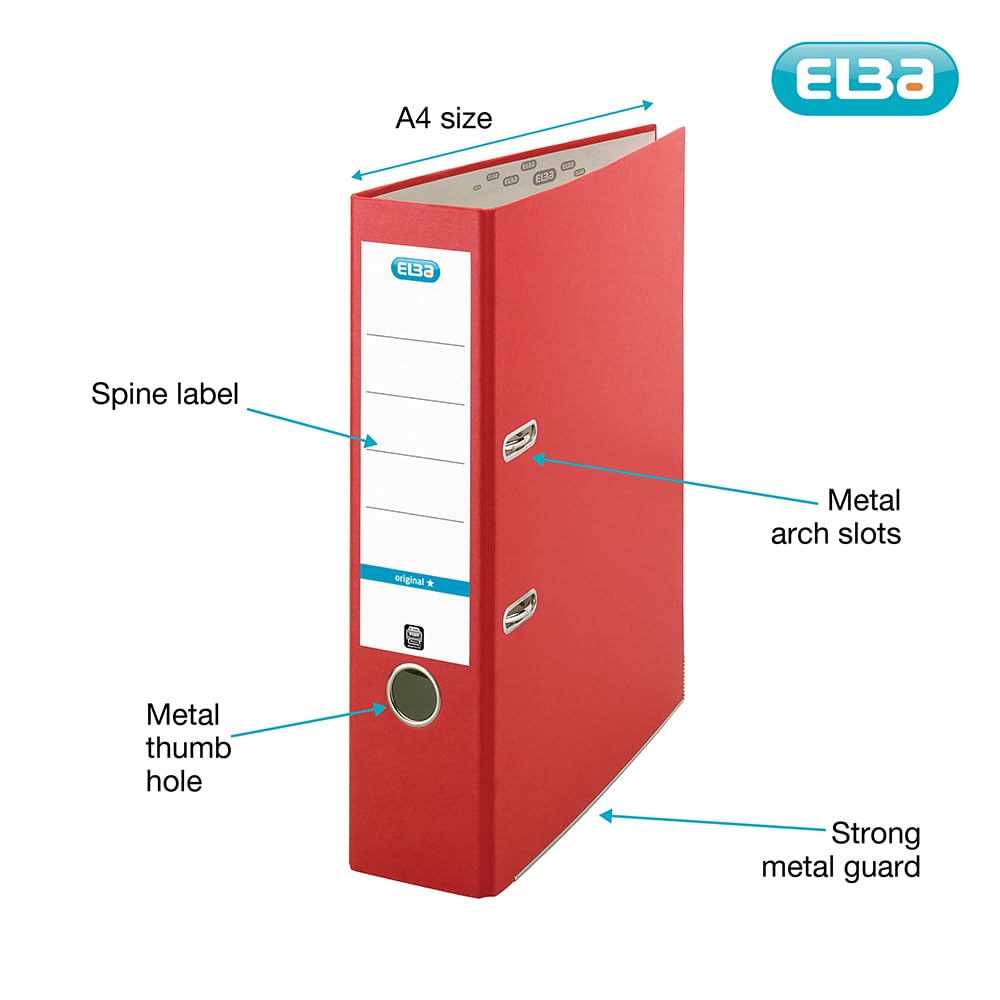A4 Lever Arch File 80mm Spine 570-Sheet Capacity Red