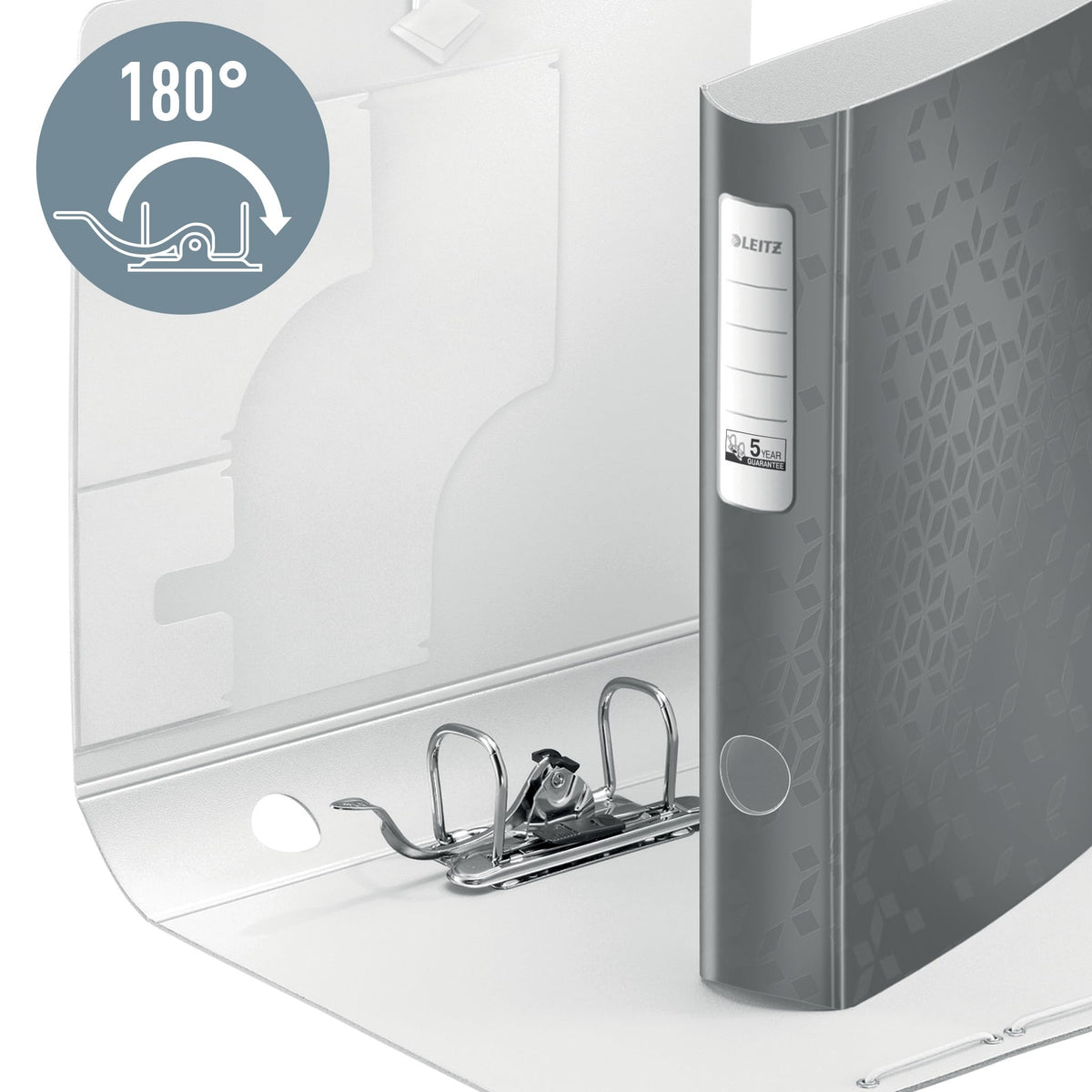 A4 Lever Arch File Active — White, Curved Spine 65mm, Elastic Fastening