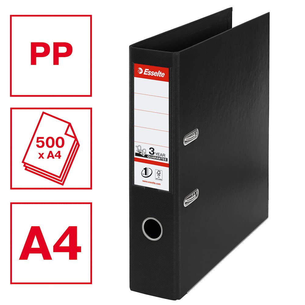 A4 Lever Arch File Black 72mm Spine 500-Sheet Capacity