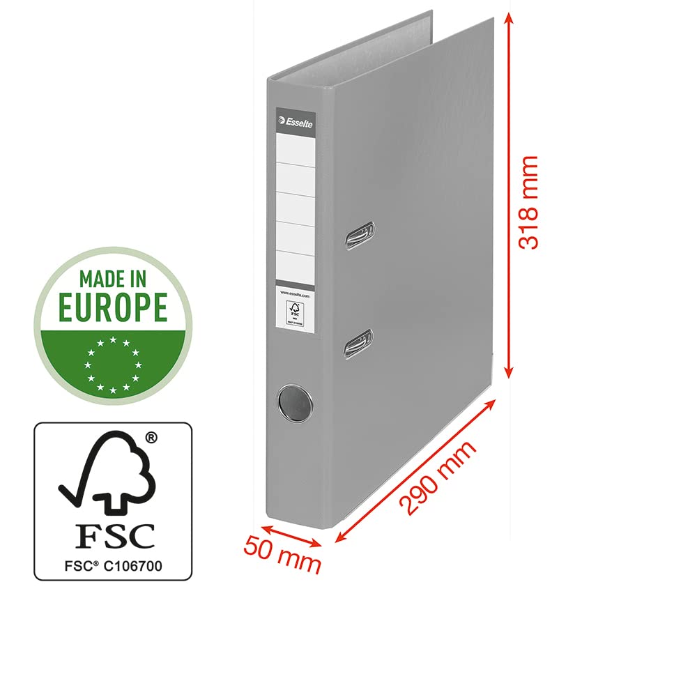 A4 Lever Arch File, White, 52mm Spine, Plastic