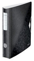 A4 Lever Arch File WOW Black, Curved Spine 65mm, Elastic Fastening