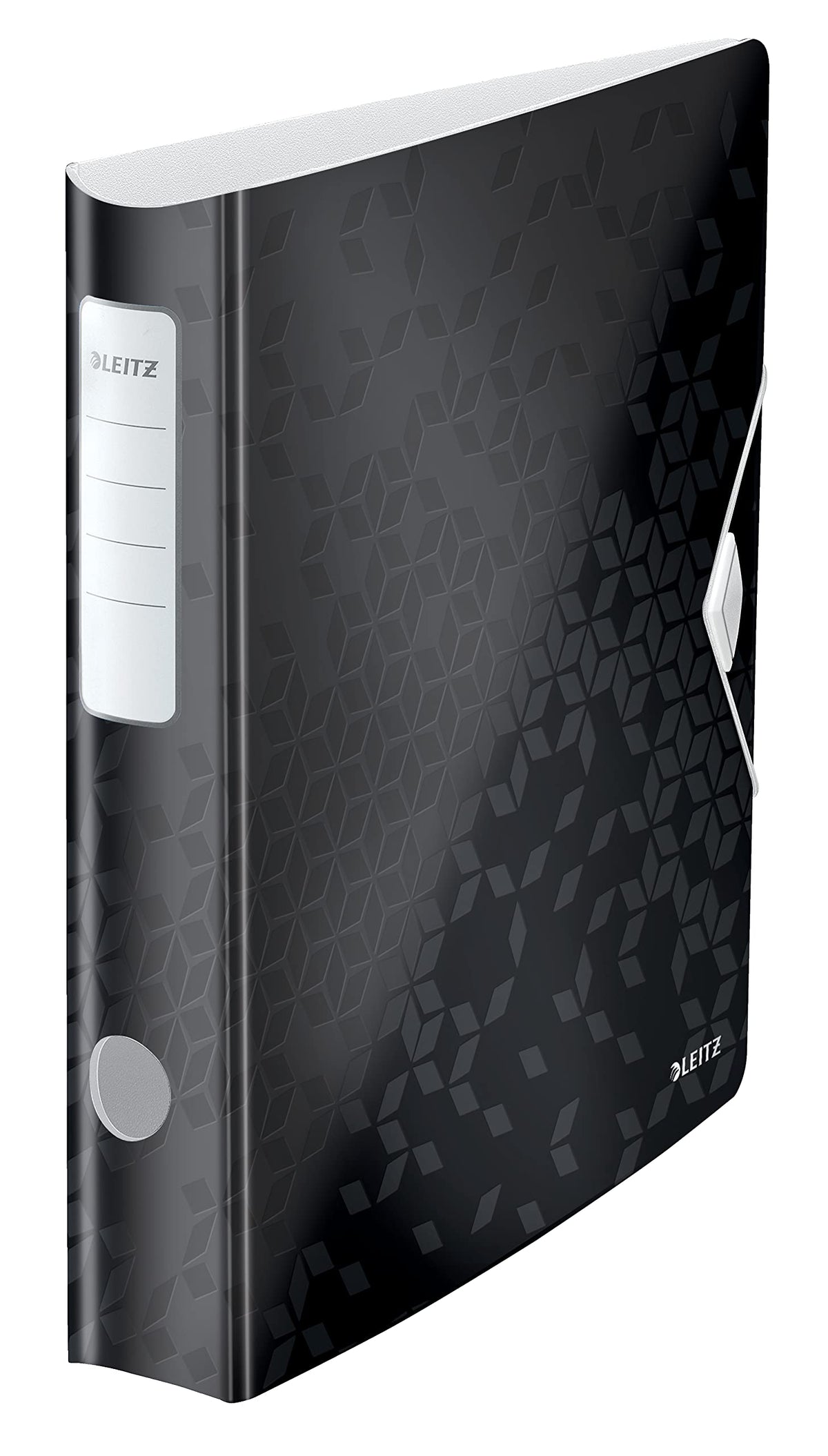 A4 Lever Arch File WOW Black, Curved Spine 65mm, Elastic Fastening