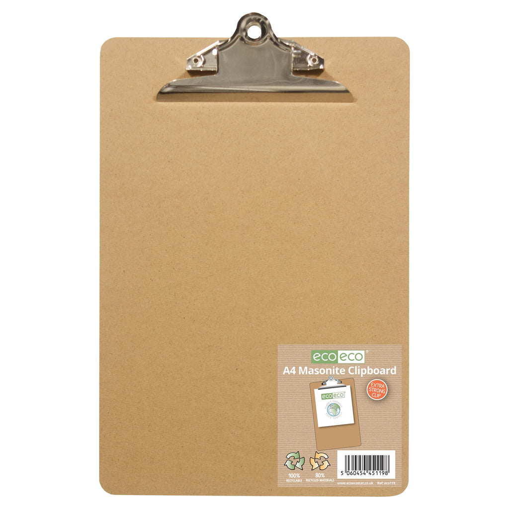 A4 Masonite Strong Clipboard with Heavy Duty Metal Clip (eco119)