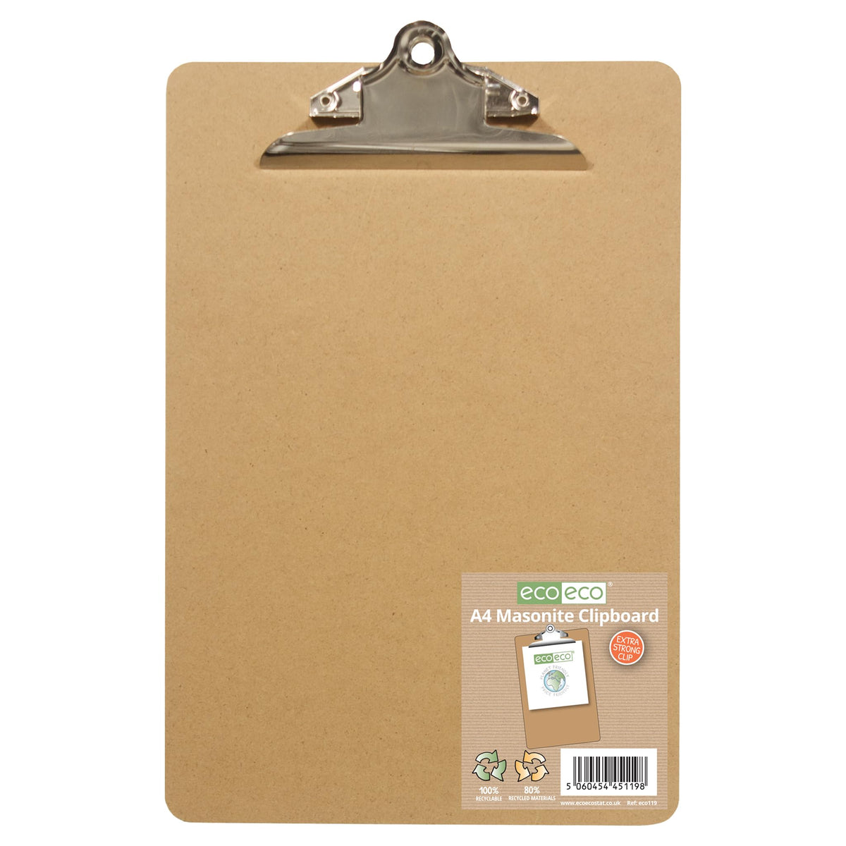 A4 Masonite Strong Clipboard with Heavy Duty Metal Clip (eco119)