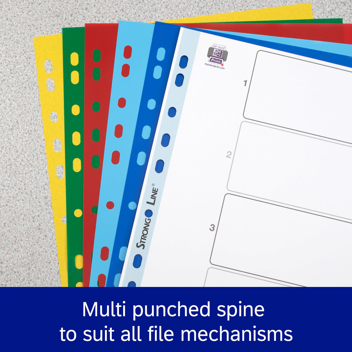 A4 Plastic 10-Part Dividers — Lightweight Multi-Colored Tabs, Tear-Resistant, Multi-Punched