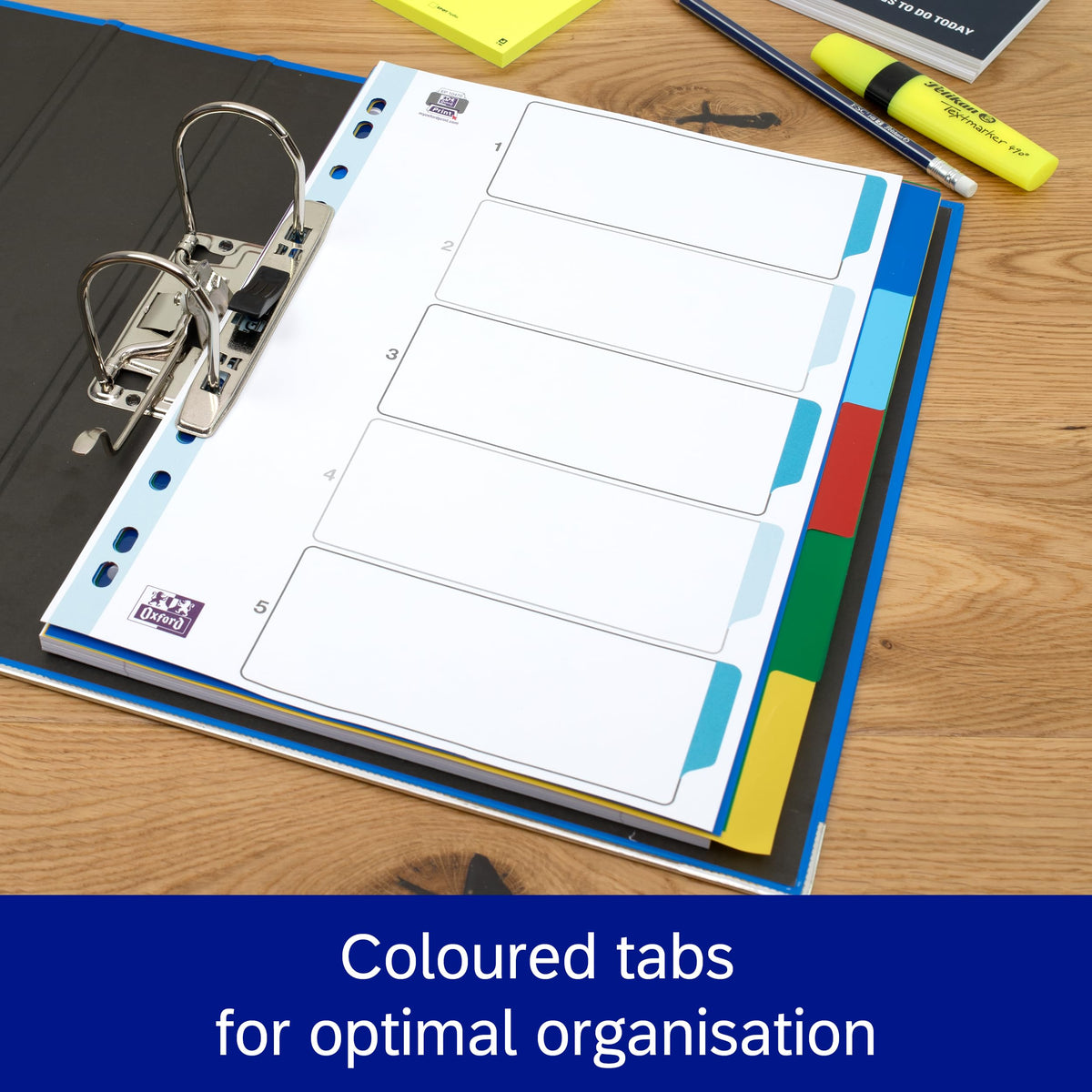 A4 Plastic Dividers — Multi-Colored Tabs, Tear-Resistant, Multi-Punched