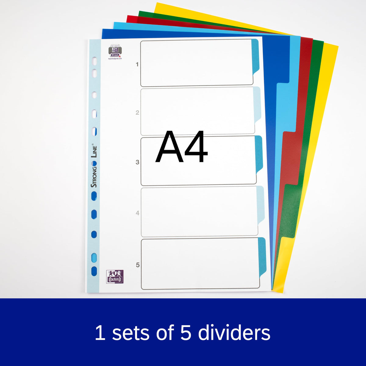 A4 Plastic Dividers — Multi-Colored Tabs, Tear-Resistant, Multi-Punched