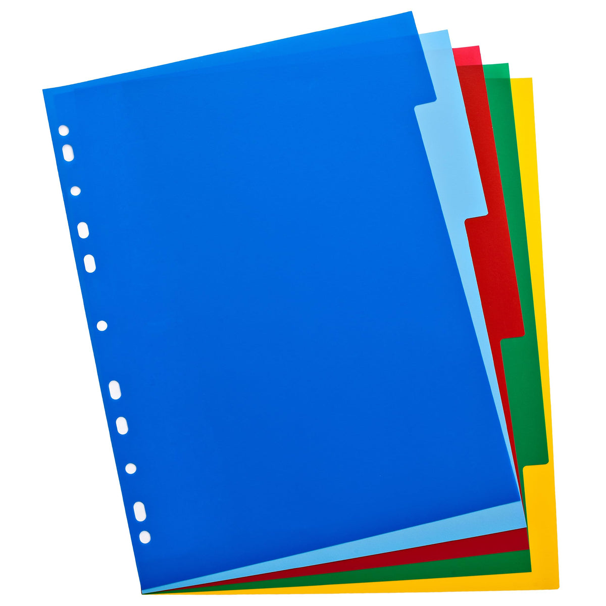 A4 Plastic Dividers — Multi-Colored Tabs, Tear-Resistant, Multi-Punched