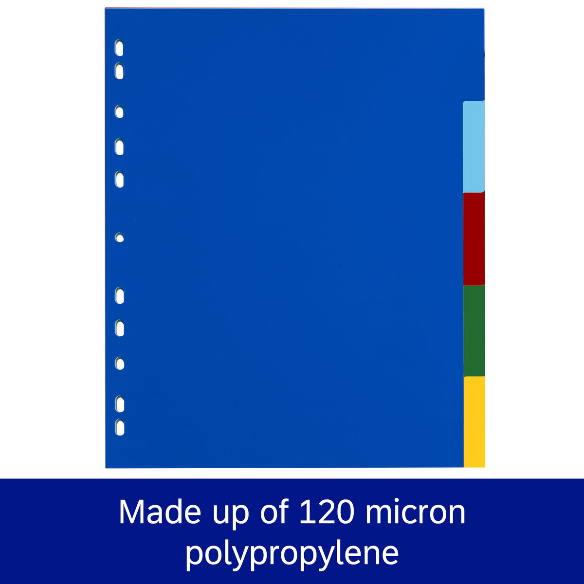 A4 Plastic Dividers — Multi-Colored Tabs, Tear-Resistant, Multi-Punched
