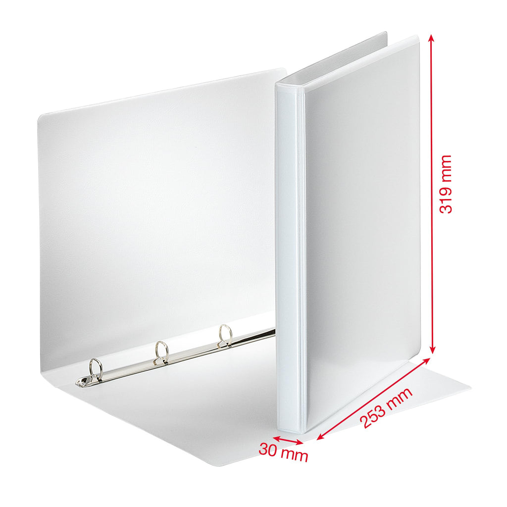A4 PP Presentation Binder, 3 cm Spine, White — Holds 100 Sheets