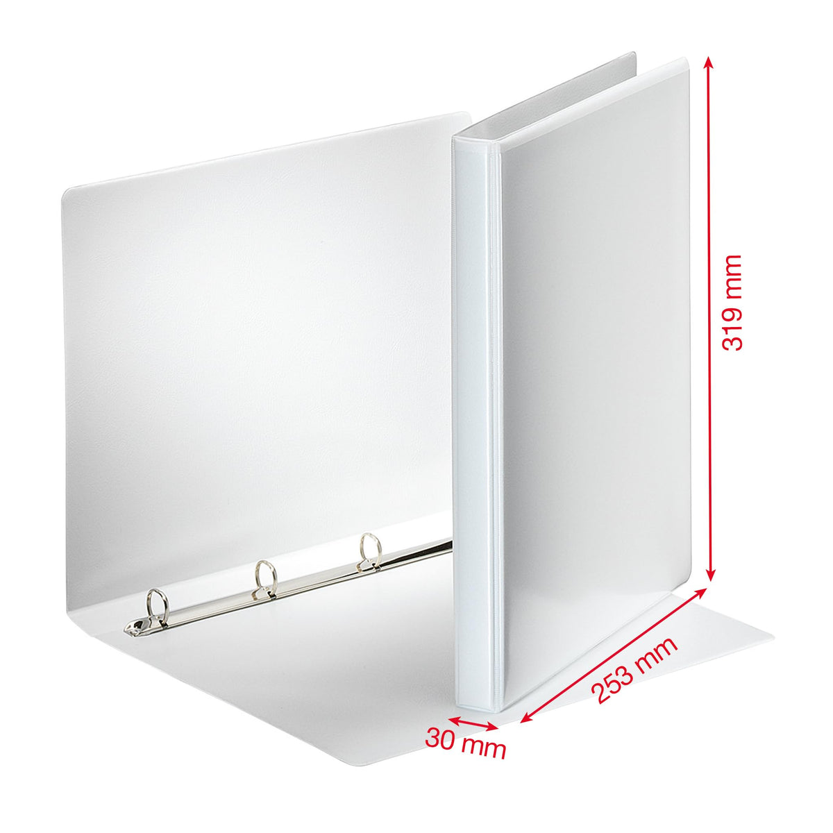 A4 PP Presentation Binder, 3 cm Spine, White — Holds 100 Sheets