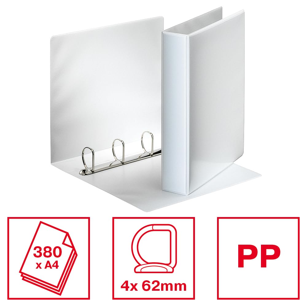 A4 PP Presentation Binder 6.2 cm Spine White — 4 D-Ring