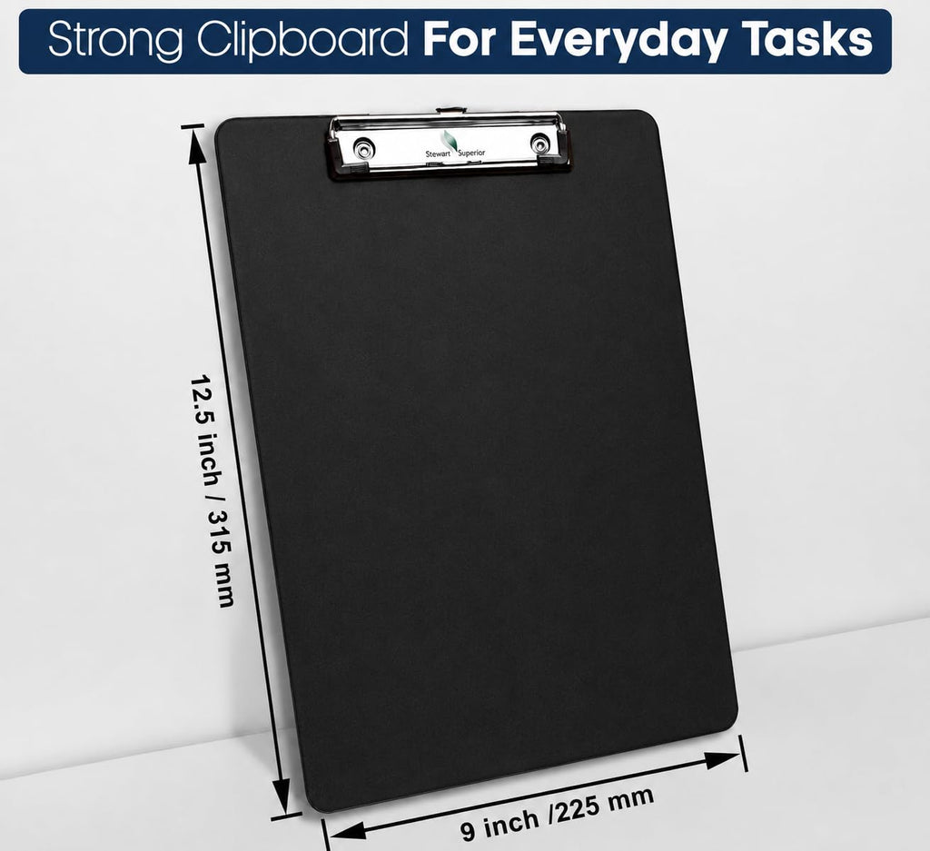 A4 PVC Clipboard - Black Document Holder