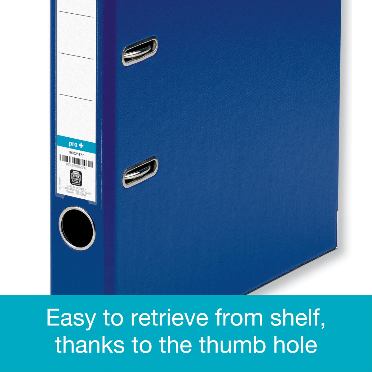 A4 Slim Lever Arch File 50mm Spine — 400-Sheet Plastic-on-Board Blue