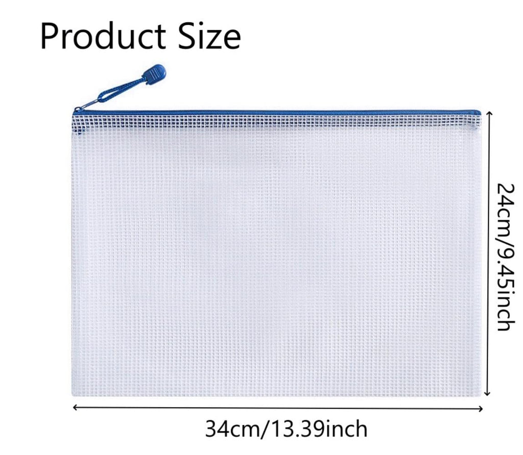 A4 Zip Document Wallets - 5-Pack Plastic File Folders (24×34 cm)
