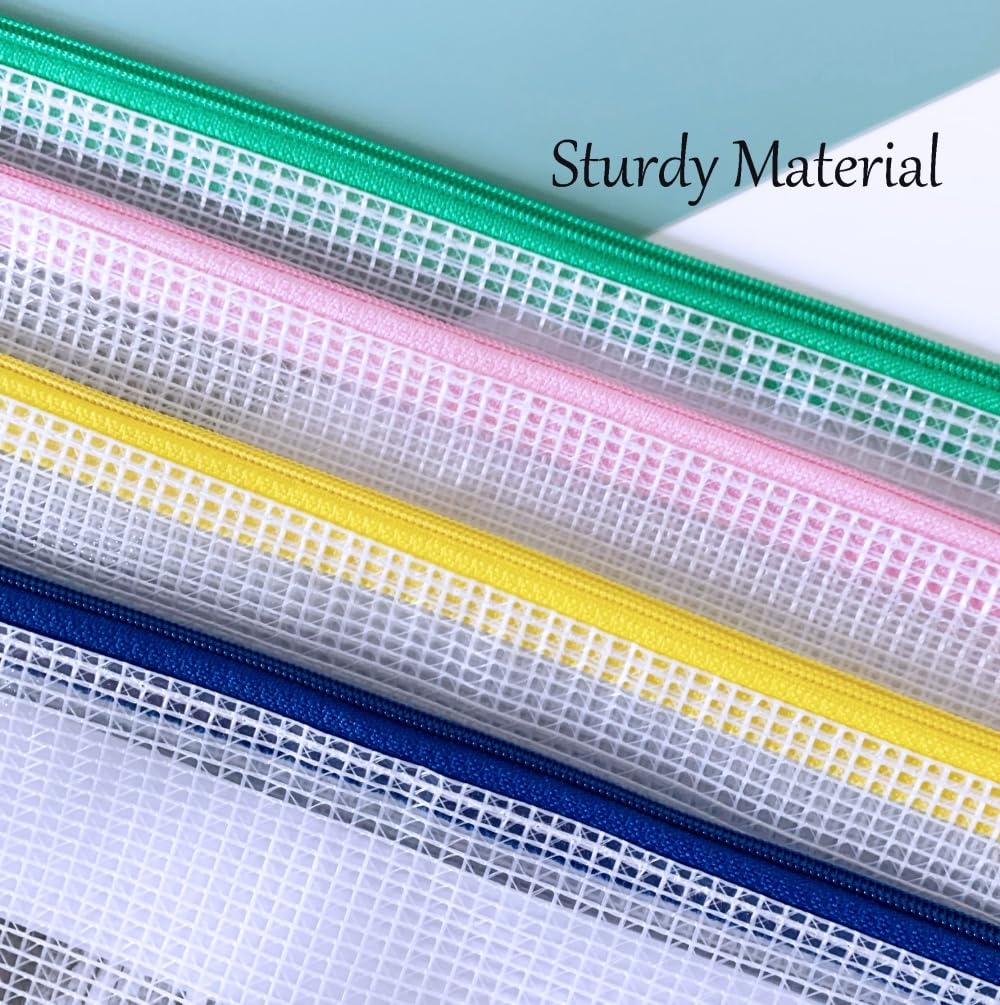 A4 Zip Document Wallets - 5-Pack Plastic File Folders (24×34 cm)
