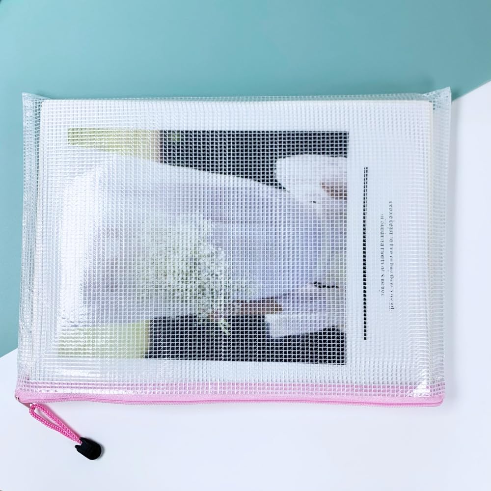 A4 Zip Document Wallets - 5-Pack Plastic File Folders (24×34 cm)