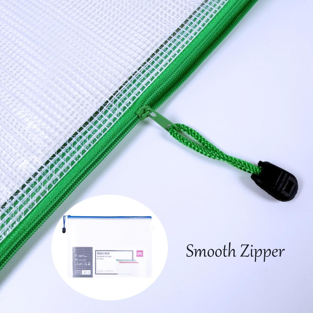 A4 Zip Document Wallets - 5-Pack Plastic File Folders (24×34 cm)