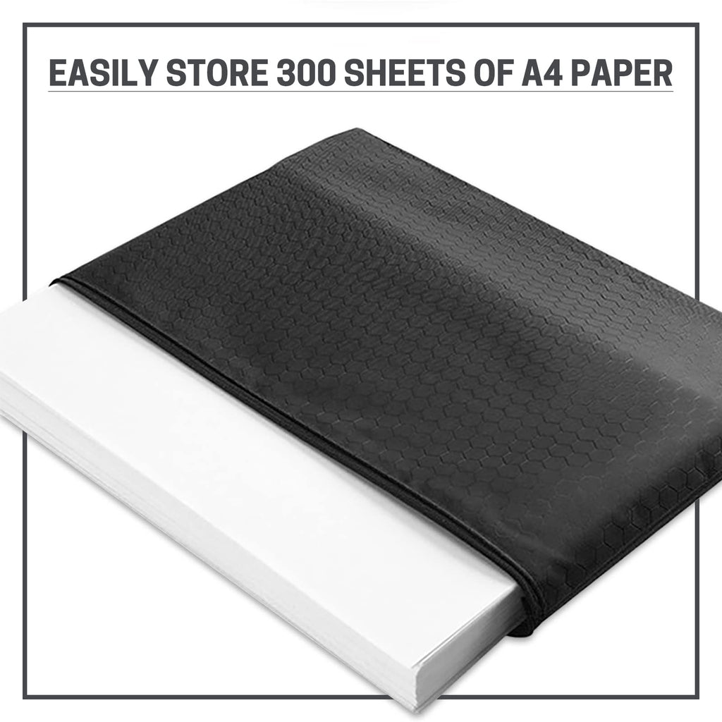 A4 Zipper File Bags 5-Pack, Black Waterproof Canvas Document Pouches